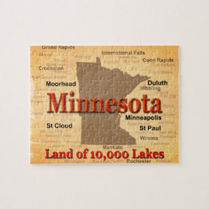 Minnesota Staatsstolz Map Puzzle