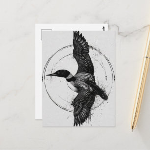 Minnesota-Staatsvogel Seetaucher im Flug Postkarte