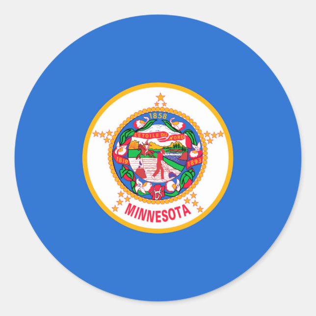 Minnesota State Flag Design Runder Aufkleber (Vorderseite)