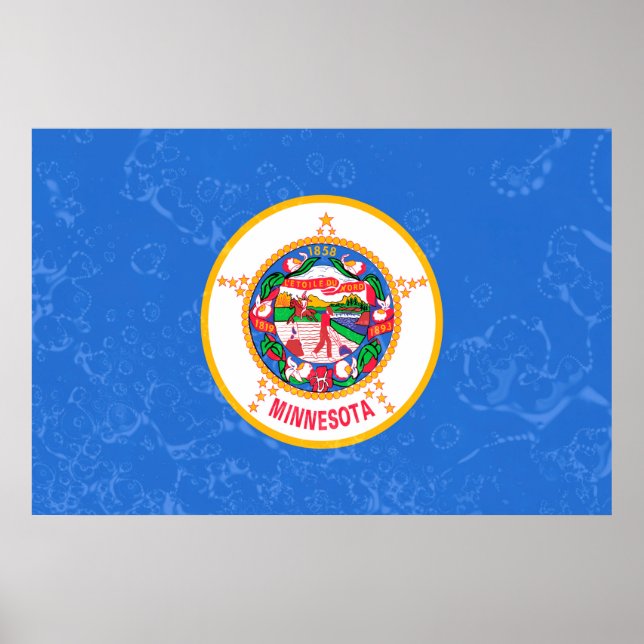 Minnesota State Flag Pop Art Poster (Vorne)