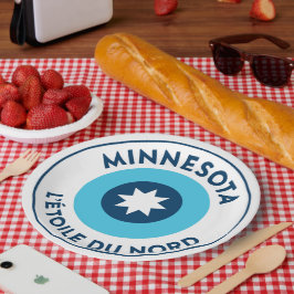 Minnesota State Flag Roundel Pappteller