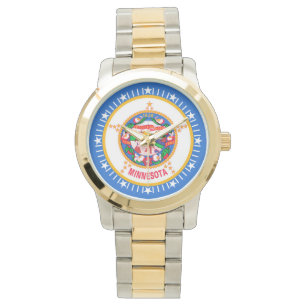 Minnesota State Flag Watch Design Armbanduhr