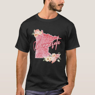 Minnesota State Floral Watercolor Karte Mädchen Ni T-Shirt