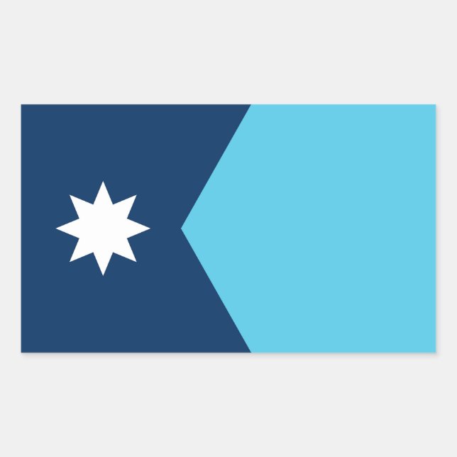 Minnesota state new flag symbol USA America Rechteckiger Aufkleber (Vorderseite)