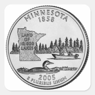 Minnesota State Quarter Quadratischer Aufkleber