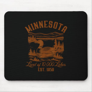 Minnesota State Reise Minnesota Common Loon Andenk Mousepad