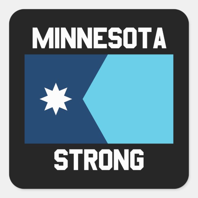 Minnesota Strong Quadratischer Aufkleber (Vorderseite)