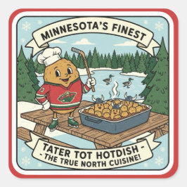 Minnesota Tater Tot Hotdish Retro Mascot Sticker