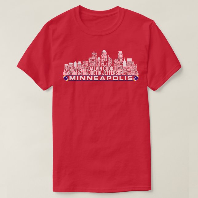 Minnesota Team 23 Spieler Roster Minneapolis Stadt T-Shirt (Design vorne)