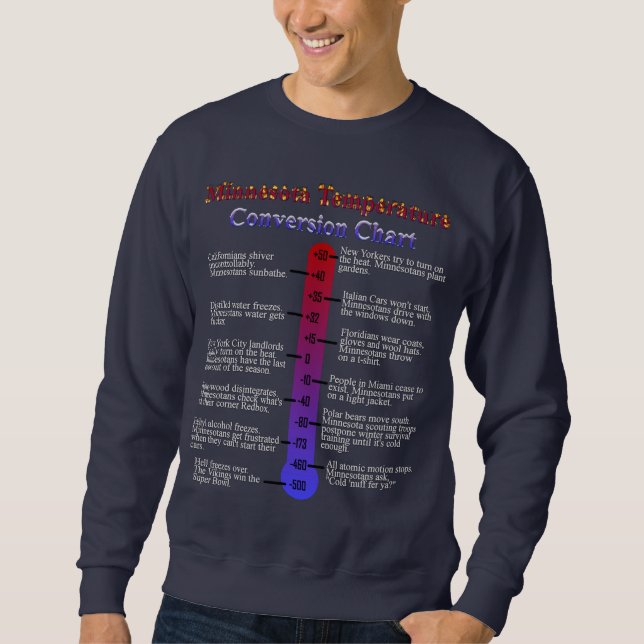 Minnesota-Temperatur-Diagramm Sweatshirt (Vorderseite)