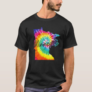 Minnesota Tie Dye Staatskarte Stolz Hippie Vintage T-Shirt