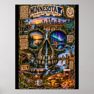 Minnesota-Totenkopf-Kunstprint | State of Mind Poster