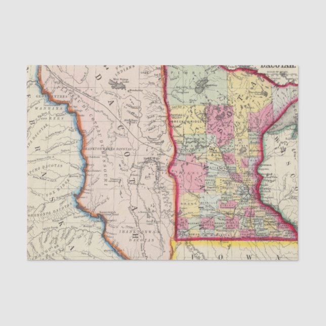 Minnesota und Dacotah Seidenpapier (Vorderseite)