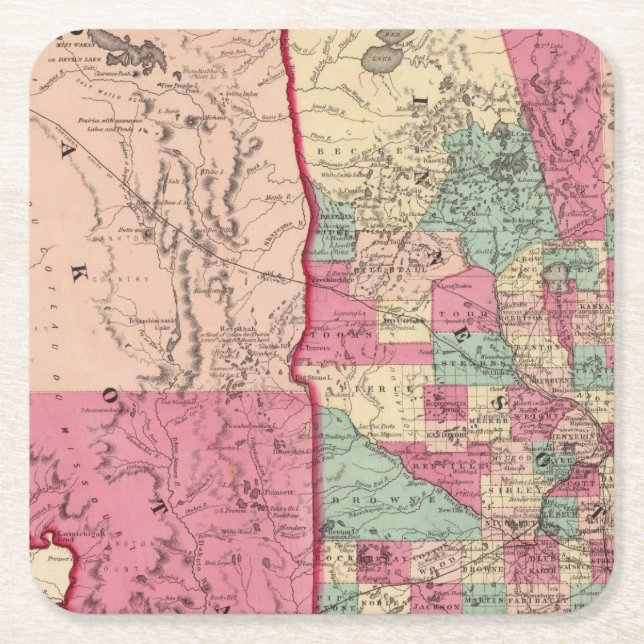Minnesota und Dakota Rechteckiger Pappuntersetzer (Vorderseite)