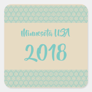 Minnesota USA 2018 Quadrataufkleber Quadratischer Aufkleber