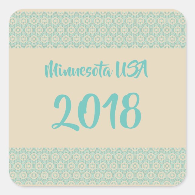 Minnesota USA 2018 Quadrataufkleber Quadratischer Aufkleber (Vorderseite)
