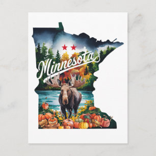 Minnesota USA Bundesstaat im Vintage-Wasserfarbens Postkarte