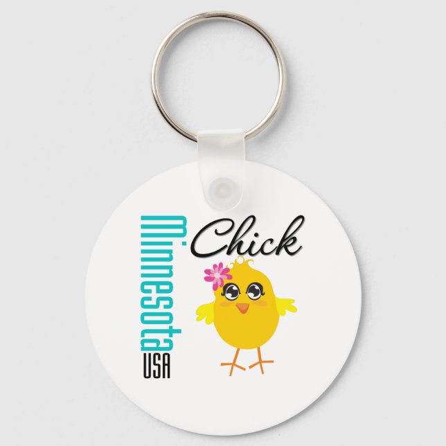 Minnesota USA Chick Schlüsselanhänger (Vorderseite)