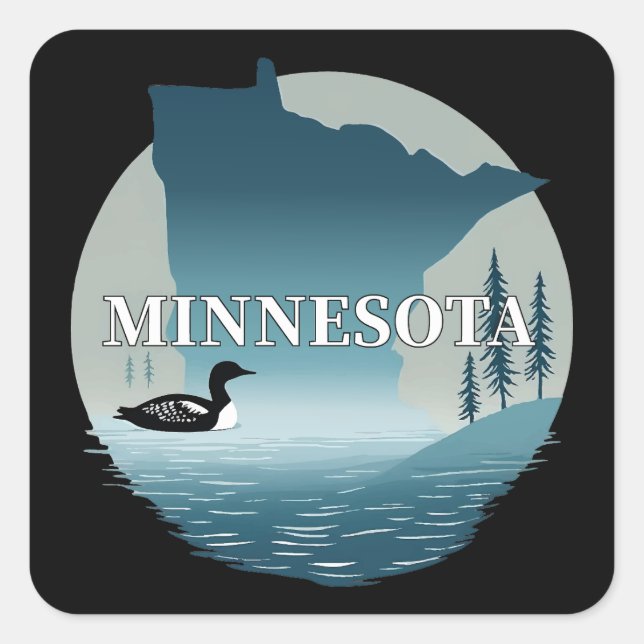 Minnesota USA Quadratischer Aufkleber (Vorderseite)