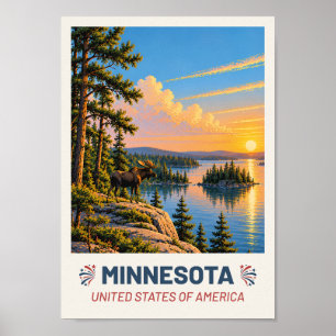 Minnesota USA – Vintage Reiseplakat Poster