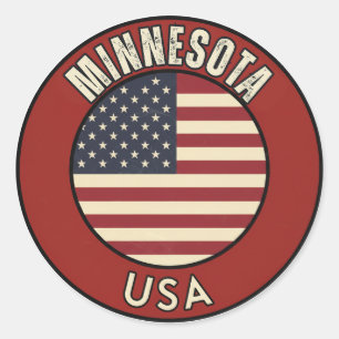 Minnesota Vereinigte Staaten von Amerika Runder Aufkleber