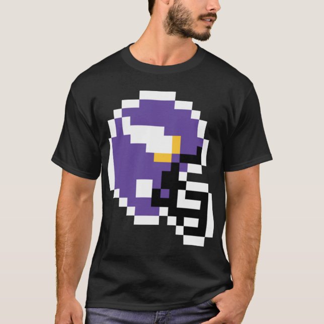 Minnesota Vikings 8-Bit-Helm nur T-Shirt (Vorderseite)