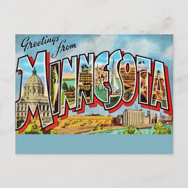  Minnesota Vintage Postcard  Postkarte (Vorderseite)