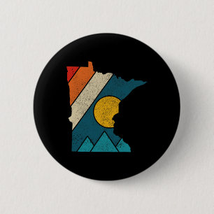 Minnesota Vintage-Staatskarte Berge Wandern Stolz Button