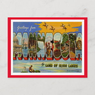 Minnesota Vintage Travel Postkarte