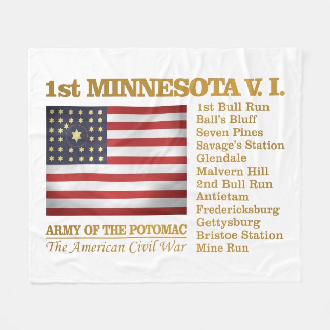 Minnesota Volunteer Infanterie (BH) Fleecedecke (Vorderseite (Horizontal))