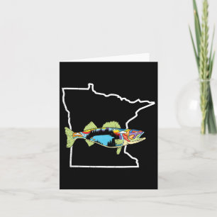 Minnesota Walleye Fischen Süßwasser Fischer Wal Karte