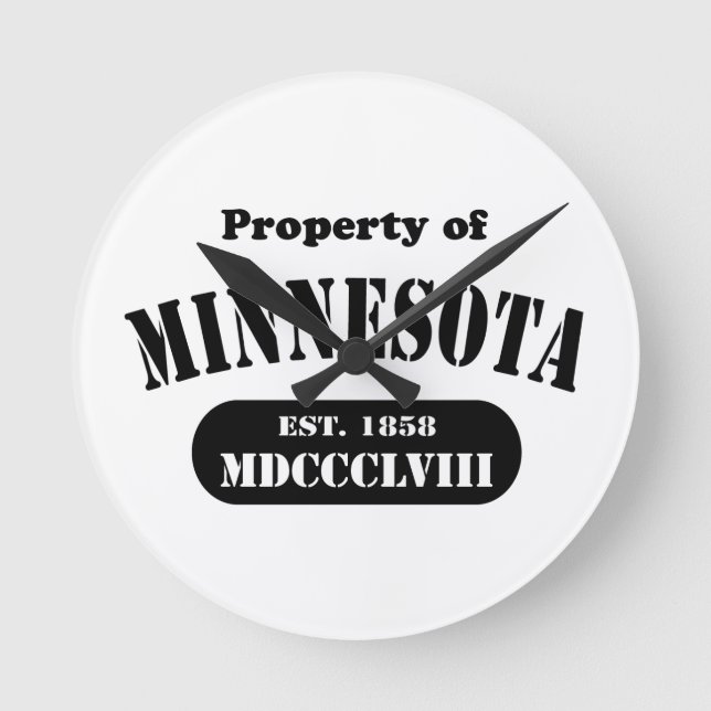 Minnesota-Wanduhren Runde Wanduhr (Vorderseite)
