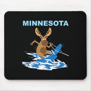 Minnesota Wasserskiing Elch Moose Lake Urlaub Mousepad