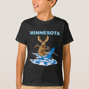 Minnesota Wasserskiing Elch Moose Lake Urlaub T-Shirt