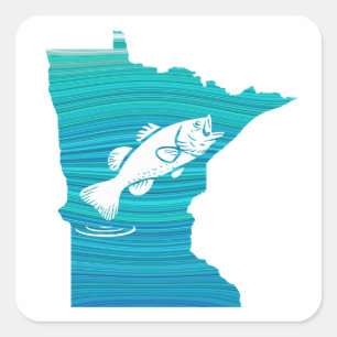 Minnesota Wave Fishing Quadratischer Aufkleber