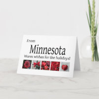 Minnesota Weihnachtskarte mit Ornamenten