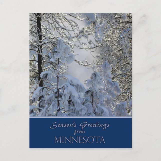 Minnesota Weihnachtskarte/Staat-spezifische Postka Feiertagspostkarte (Vorderseite)