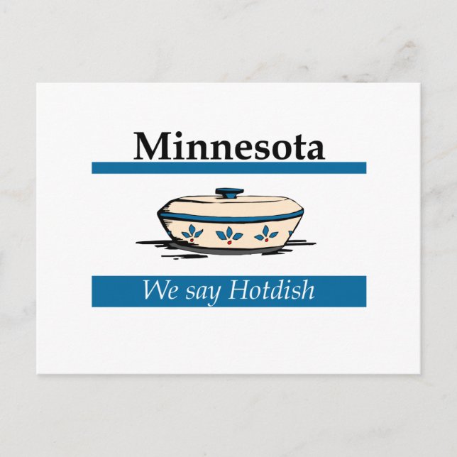 Minnesota: Wir sagen Hotdish Postkarte (Vorderseite)