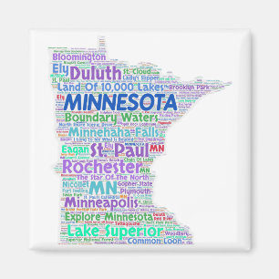 Minnesota-Wort-Wolke Magnet
