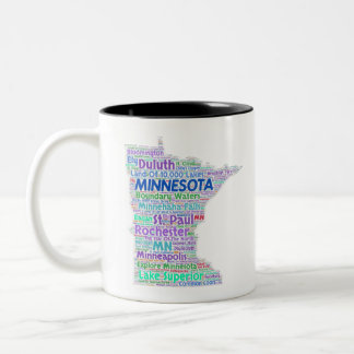 Minnesota-Wort-Wolke Zweifarbige Tasse