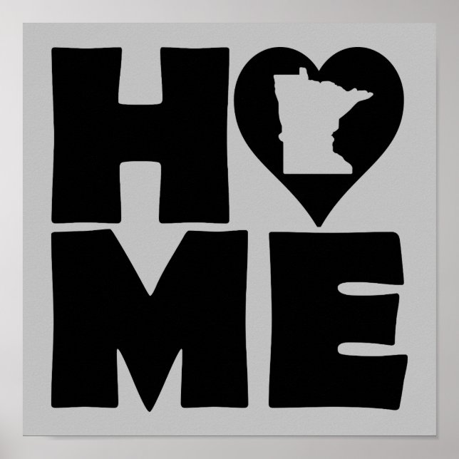 Minnesota Zuhause Heart Staat Plakatzeichen Poster (Vorne)