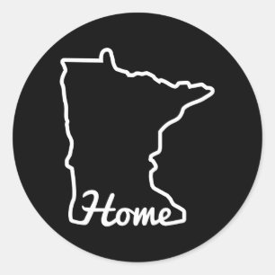 Minnesota Zuhause Mn Staats Karte Minnesotan Runder Aufkleber