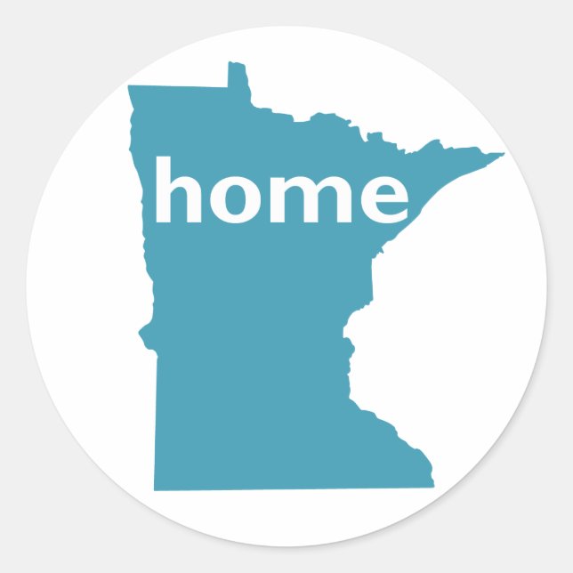 Minnesota Zuhause Runder Aufkleber (Vorderseite)