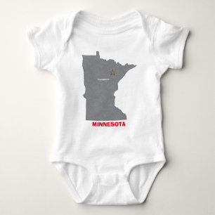 MINNESOTA-Zuhause-Stadtpersonalisierte Karte Baby Strampler