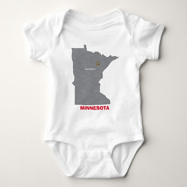 MINNESOTA-Zuhause-Stadtpersonalisierte Karte Baby Strampler (Vorderseite)
