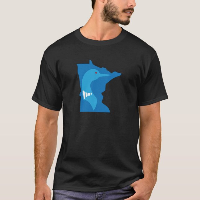 Minnesotaloon-Blau auf Blau T-Shirt (Vorderseite)