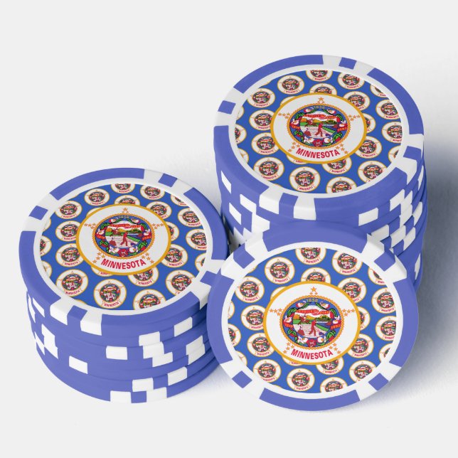 Minnesotan-Flagge, Flagge von Minnesota Pokerchips (Stapel)