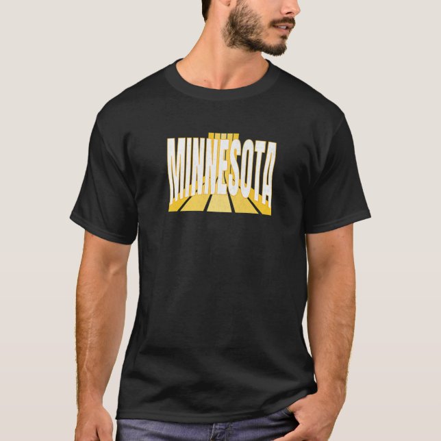 Minnesotan Purple & Yellow Minnesota Retro Striped T-Shirt (Vorderseite)