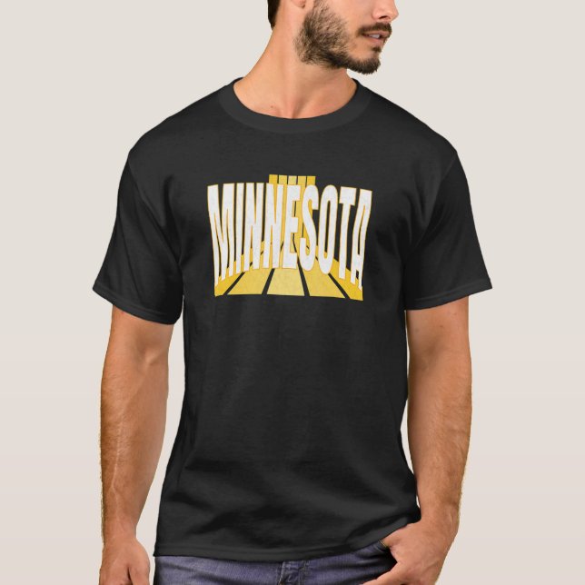 Minnesotan Purple & Yellow Minnesota Retro Striped T-Shirt (Vorderseite)