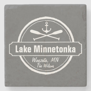Minnetonka-Minnesota-Ankerstadt und Name Steinuntersetzer